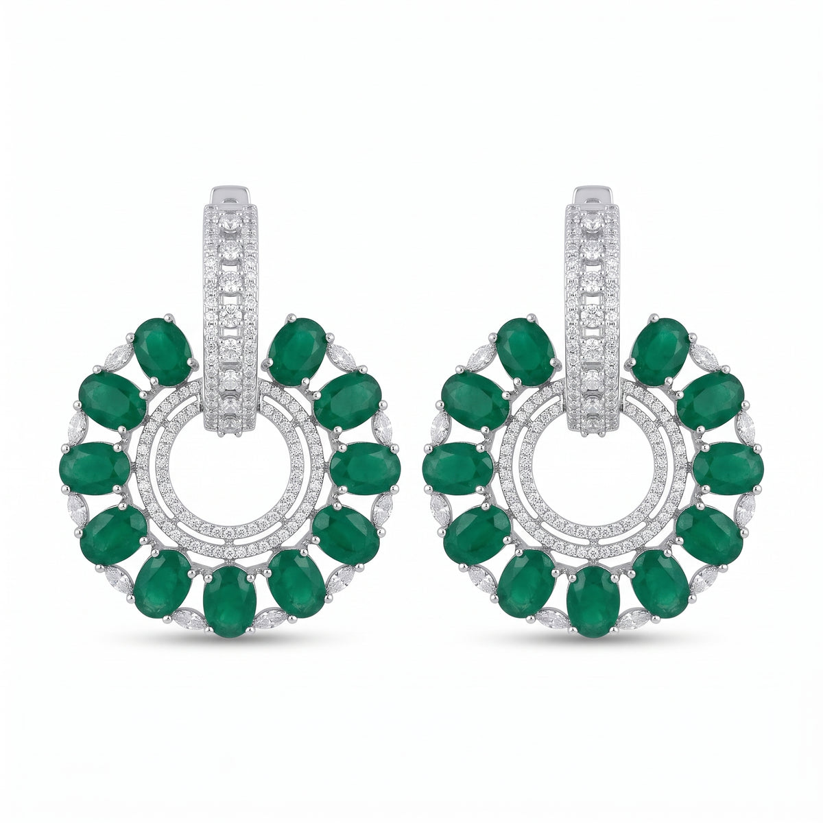Green Oval Earrings