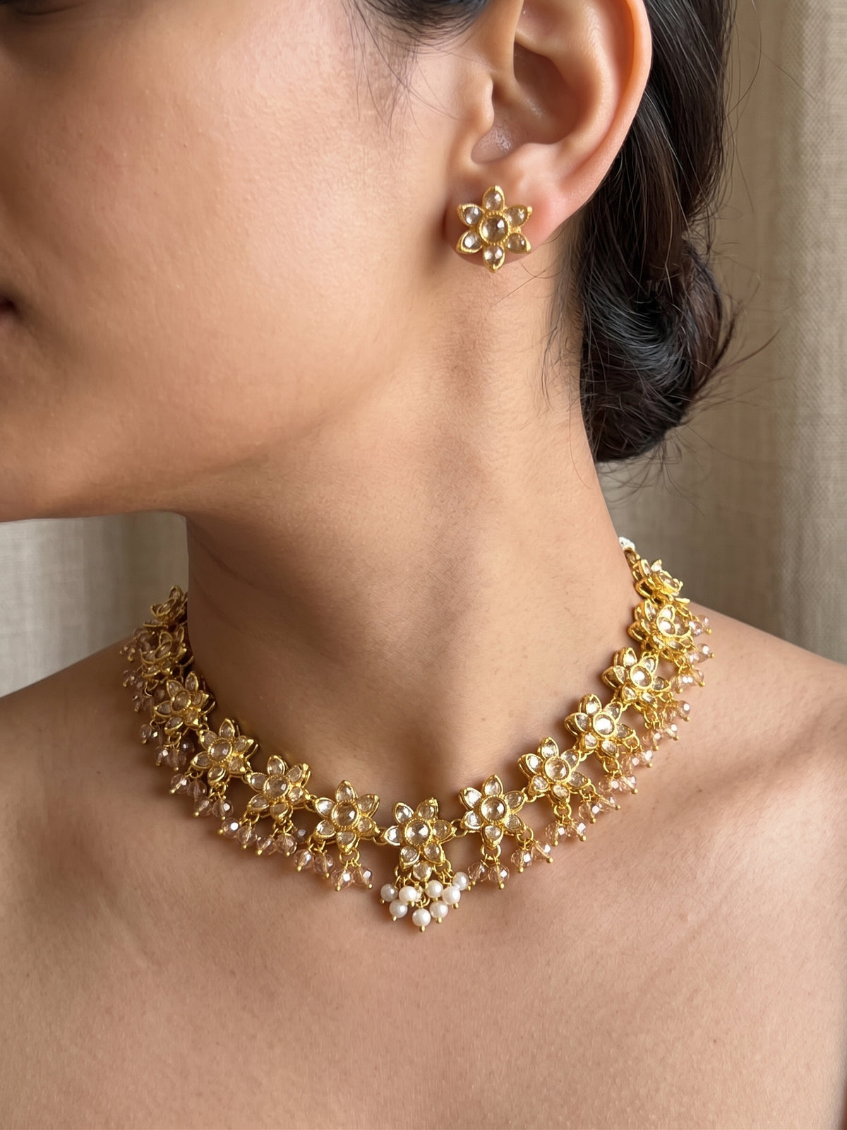 Kundan Floral Necklace Set