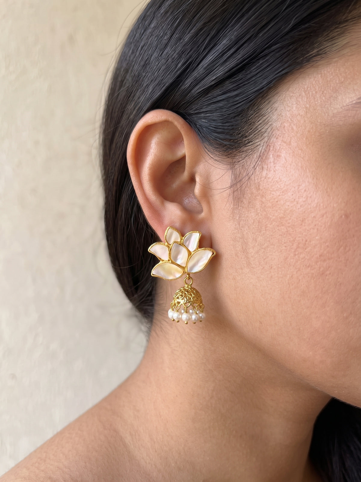 Pearl Petal Jhumka