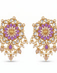 Purple Floral Studs